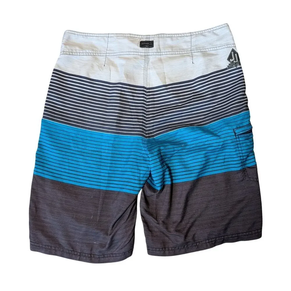 O'Neill Mens Size 30 John John Florence Striped Surf Board Shorts Swim Trunks